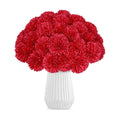 36 Pcs Artificial Chrysanthemums Flowers Red Flowers Fake Mums Silk Flowers for Spring Home Decor Christmas Floral Arrangement Halloween Table Centerpiece