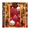 Christmas Door Cover, Elastic New Year Front Door Sleeve Decoration Snowman Porch Sign Christmas Ball Photography Background Banner Holiday Decor(Style 1)