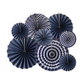 Navy Blue Party Deocrations Hanging Paper Round Fan Nautical for Boy Party