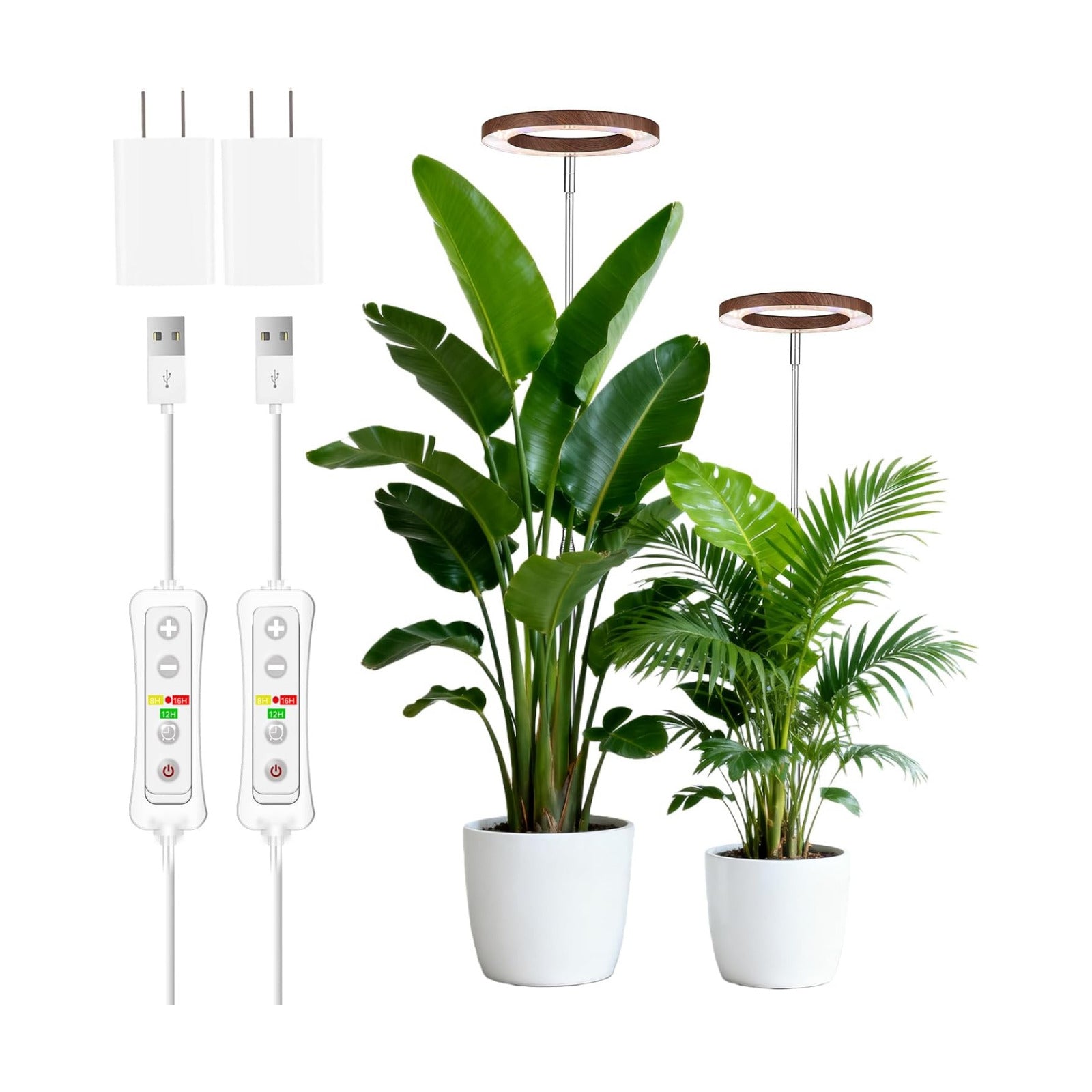 Grow Light for Large Indoor Plants, Full Spectrum LED Plant Light, Height Adjustable for Tall Plants, Auto On/Off
