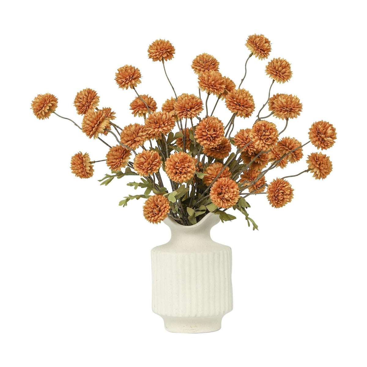 DuHouse 6pcs Artificial Flowers Faux Silk Pompon Mum Chrysanthemum Ball