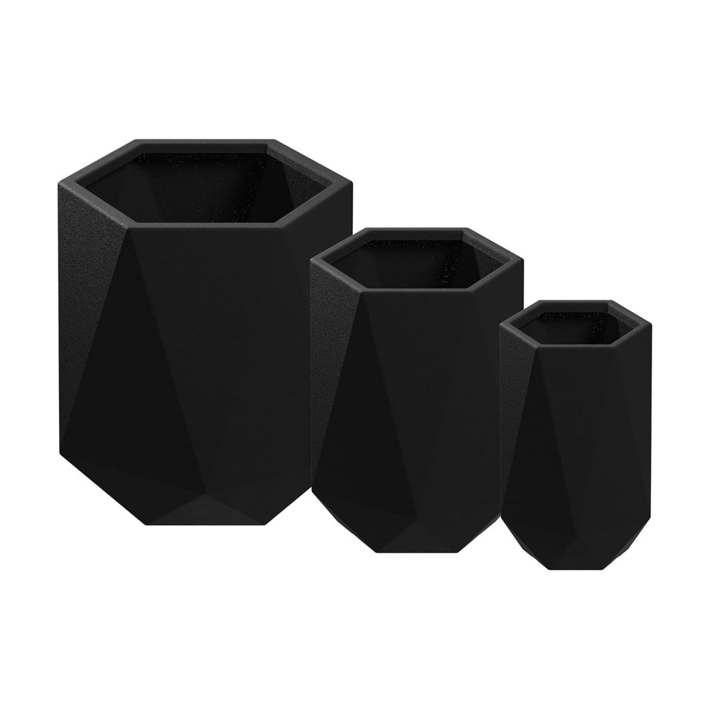 Large Planters for Outdoor Plants - Set of 3, 15.5/18/20 Inches Outdoor Planters for Porch - Tall Planter for Outdoor &