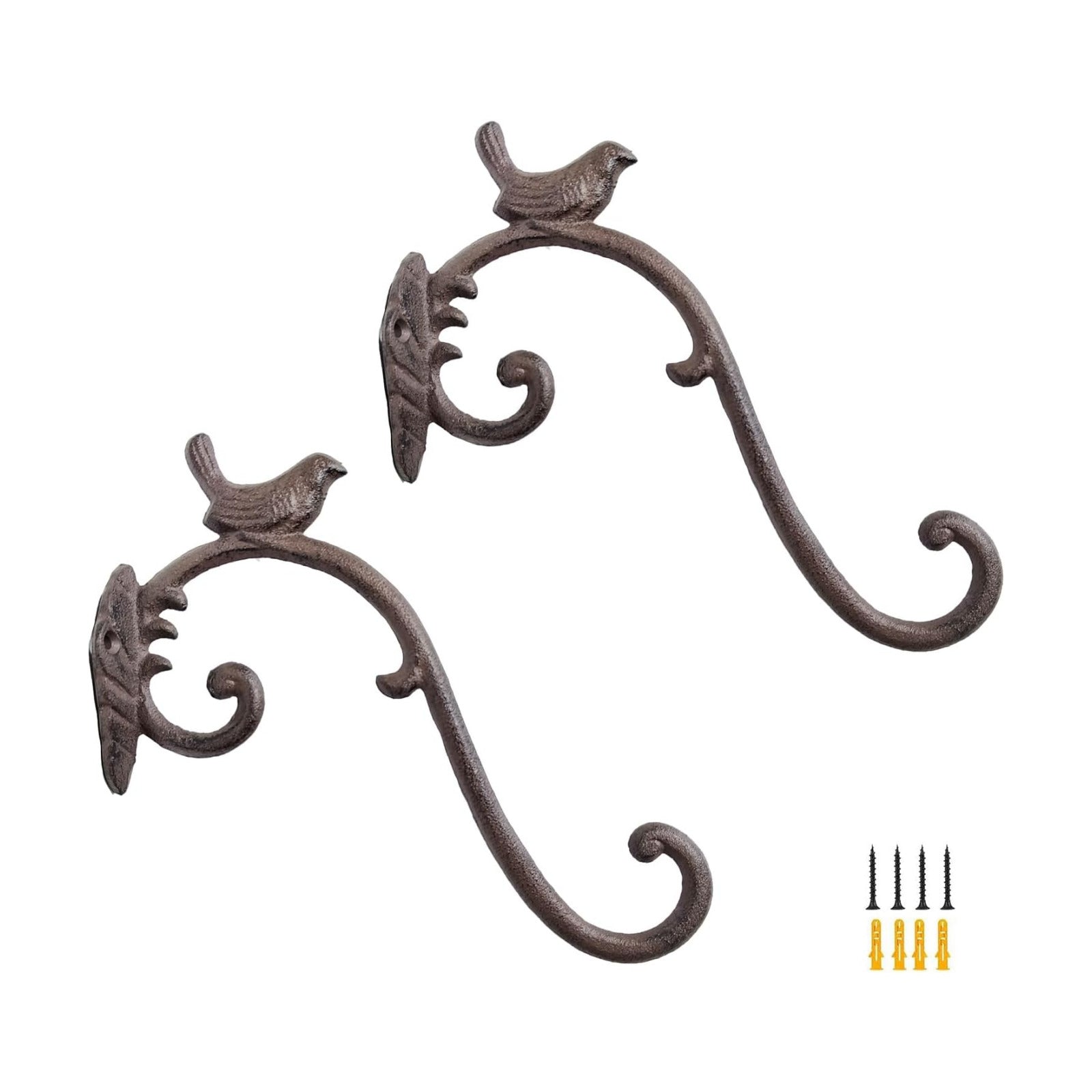 Z metnal Cast Iron Plant Hanger - Bird Rustic Wall Mounted Hanging Basket Holder for Outdoor Garden, Patio, Porch Decor