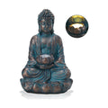 Bshine Buddha Statue Outdoor Solar Light with Lotus Lamp, Zen Garden Decor | Waterproof Buddha Garden Statues with
