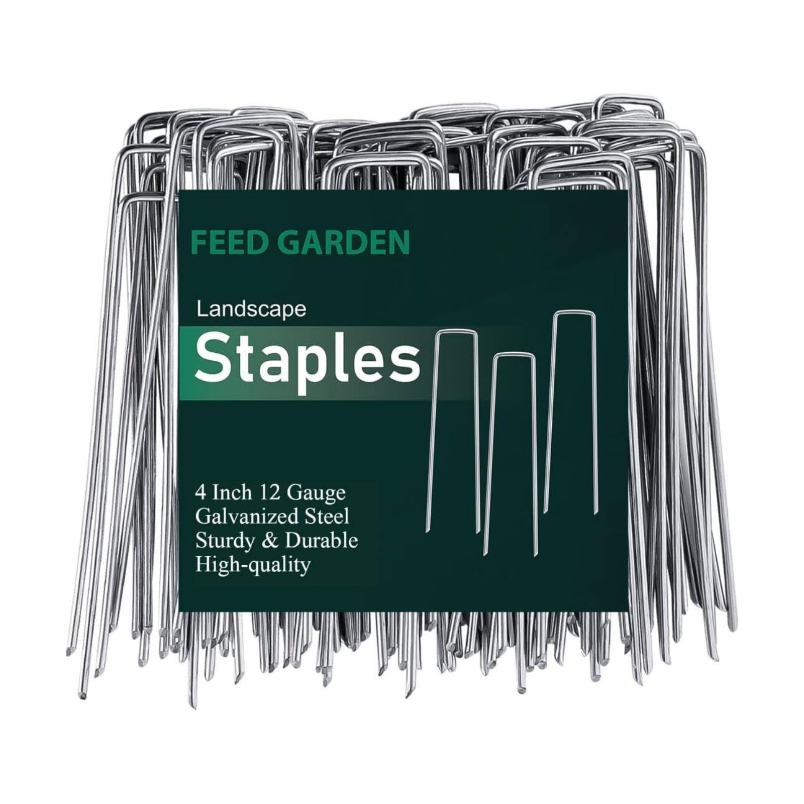 4 Inch 200 Pack Hot-dip Galvanized Landscape Staples 12 Gauge Anti-Rust Garden Stakes Landscaping Fabric SOD Pins Yard