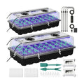 Seed Starter Tray with Grow Light,2 Pack 72 Cells Seed Starter Kit with Humidity Dome, Seed Starting Trays for Indoor