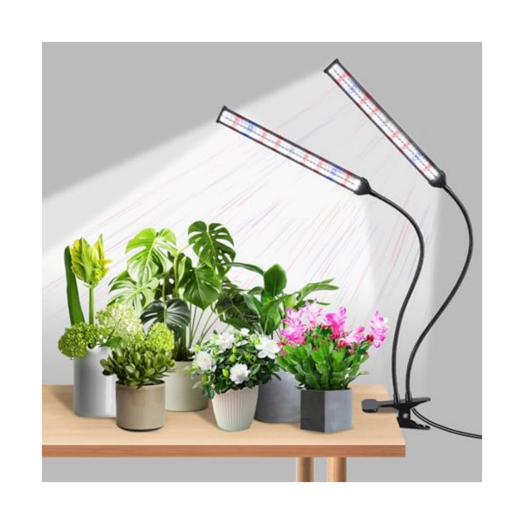 Indoor Clip-on Plant Growth Light, Full Spectrum Grow Light with 156 LEDs, Flexible Gooseneck and 4/8/12H Timer, 3 Spectral Modes, 10 Levels of Dimming, Suitable for Seedlings and Succulent Seeds