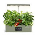Hydroponics Growing System Kit with 24W Dimmable LED Light, Green | 12 Pods Indoor Herb Garden with Timer & Local Time