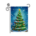 Winter Christmas Tree Garden Flag for Outside, Snowflake Xmas Ball Welcome Christmas Yard Flag 12x18 Inch Double Sided Burlap Holiday Farmhouse Home Decoration Outdoor Flag