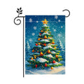 Winter Christmas Tree Garden Flag for Outside, Snowflake Xmas Ball Welcome Christmas Yard Flag 12x18 Inch Double Sided Burlap Holiday Farmhouse Home Decoration Outdoor Flag