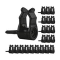 50 Pack String Light Clips, Screw in Hooks for Outdoor String Lights,Weatherproof Cable Clips for Christmas Fairy Lights, Rope Light, Patio Holiday Decor & Cable Management-Black