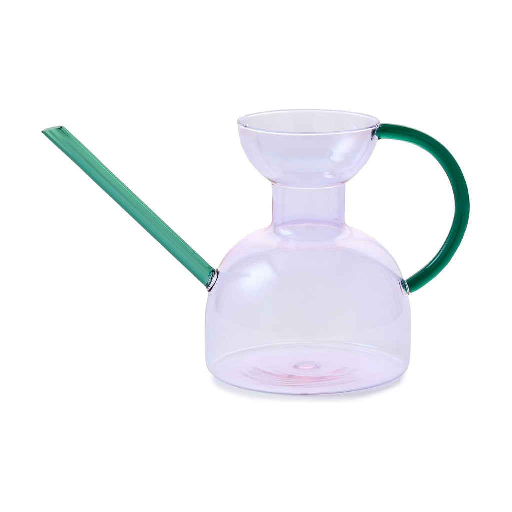 Modern Sprout Glass Watering Can w/Long Sprout - 32oz - (Purple/Emerald) | Handcrafted from Borosilicate Glass - Ideal