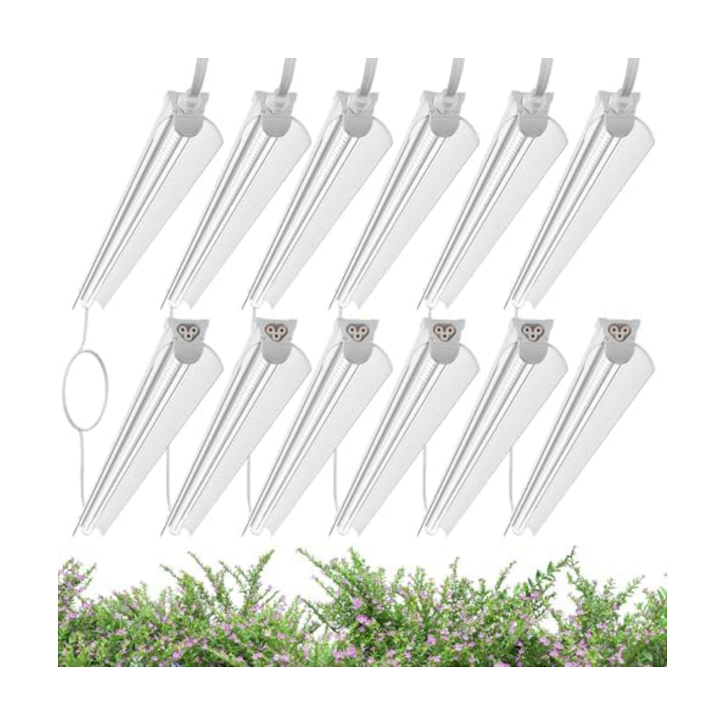 4FT Grow Lights for Indoor Plants,T8 5000K Full Spectrum Plant Light,540W(12 x 45W),LED Grow Light Strips whit Timer, Aluminum Reflector,Linkable,Plant Growing Lamp Fixture for Greenhouse Indoor 12pcs