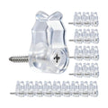 50 Pack Clear String Light Clips, Screw in Outdoor Light Hooks, Weatherproof Cable Clips for Christmas Fairy Lights, Rope Light, Patio Holiday Decor & Cable Management
