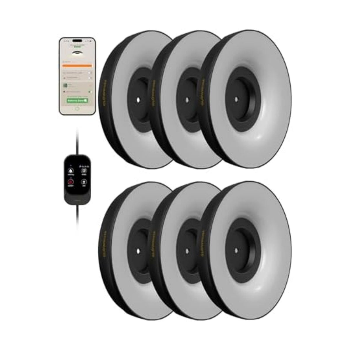 GLOWRIUM Smart Full Spectrum LED Grow Light for Indoor Plants (Black 6PCS)