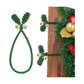 12PCS Christmas Wreaths Ties with Bell, Garland Banister Ties, Flexible Reusable Wreath Twist Tie Tie for Stairs Rail Decoration,Christmas Socks Fixing,Banner Home Decoration (Green)