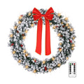 VINGLI 60" Extra Large LED Christmas Wreath with 220 Warm White Lights