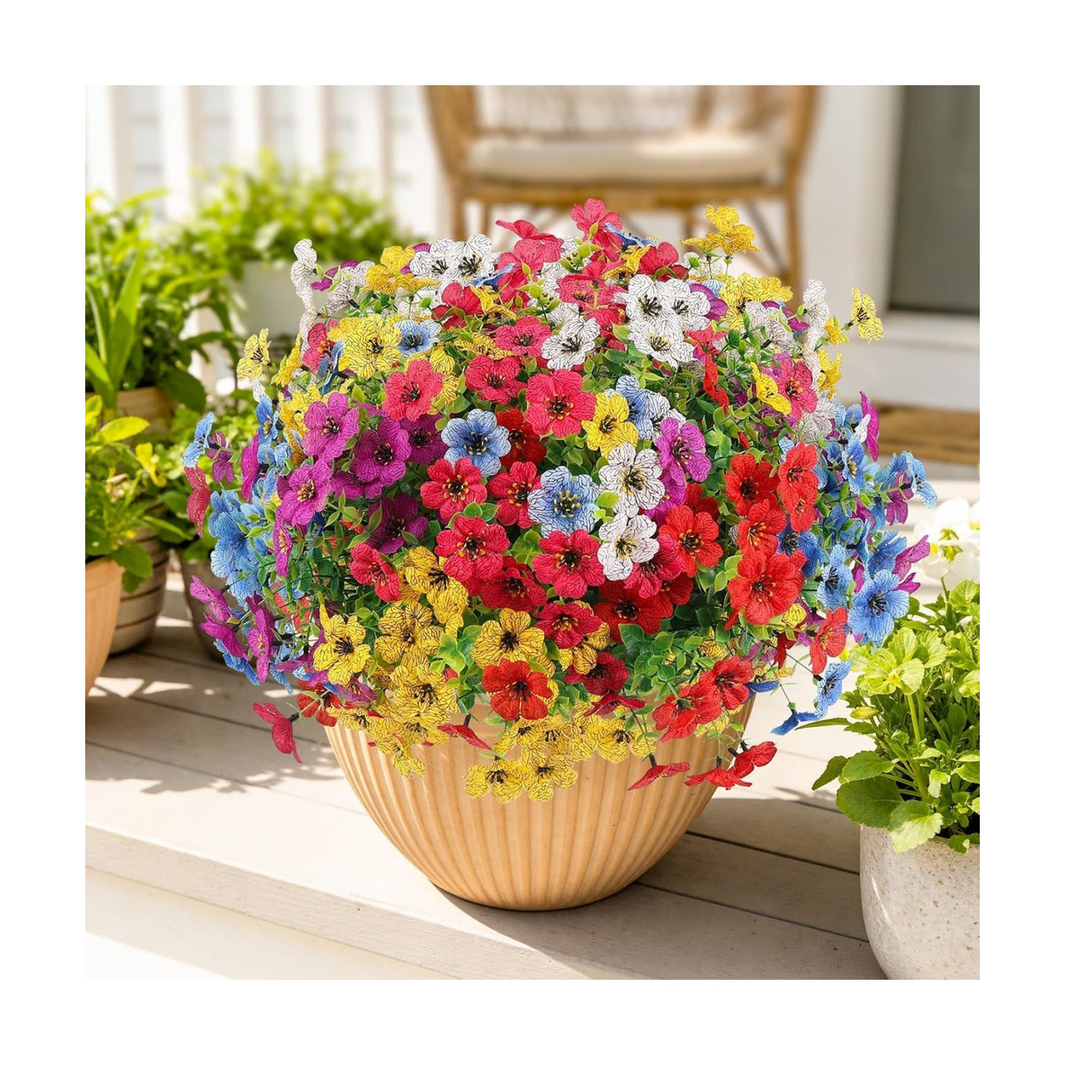 ATTGREAT Artificial Flowers for Outdoors UV Resistant Decor, 36 Bundles