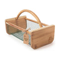 HOMESTEAD Garden Hod Harvest, Durable Acacia Wood Frame with Rotating Handle Basket, Farmhouse Basket for Home