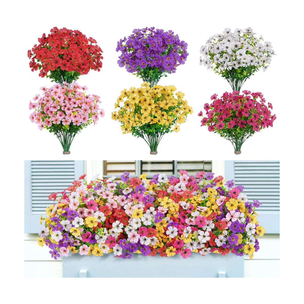 Lifewit Artificial Flowers for Outdoor, Faux Flowers for Garden Decor