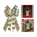 Estivaux Large Christmas Bows for Wreath, Christmas Wreath Bow Red Green Stripes Xmas Tree Topper Bows for Front Door Party Decorations