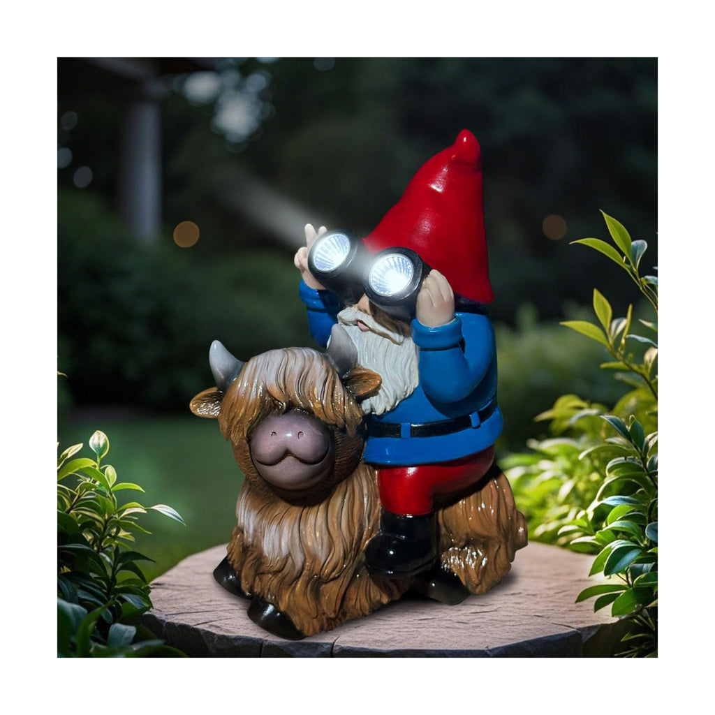 Solar Highland Cow Gnome Garden Statues Large Outdoor Decor
