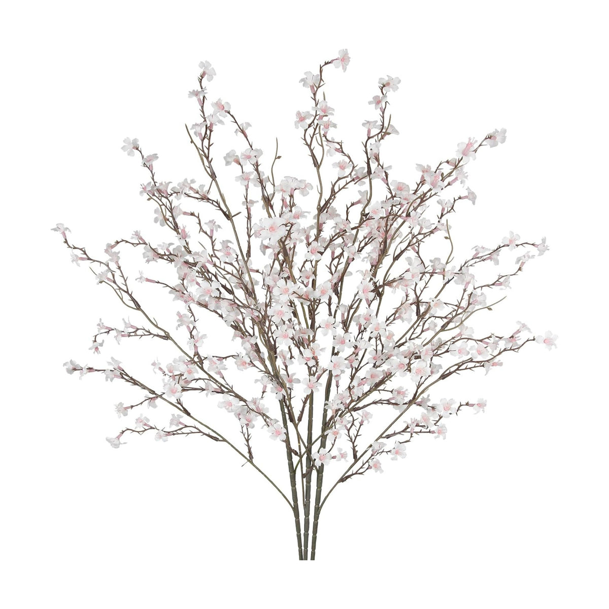 3 Pcs Cherry Blossom Branches Artificial Flowers for Spring Summer Indoor Decoration Faux Cherry Blossom Long Stems White Silk Fake Flowers for Tall Vase Arrangements Home Wedding Table
