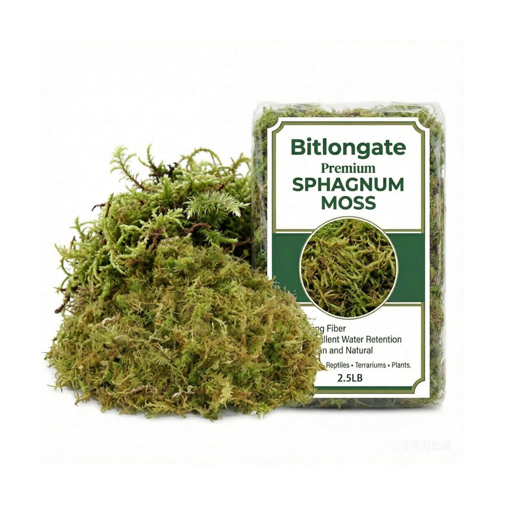 2.5 LB Sphagnum Moss for Plants, Long Fiber Orchid Moss for Carnivorous Plants, Terrariums and Indoor Potting