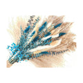 Real Blue Boho Decor Pampas Grass and Babys Breath, Eucalyptus Bouquet