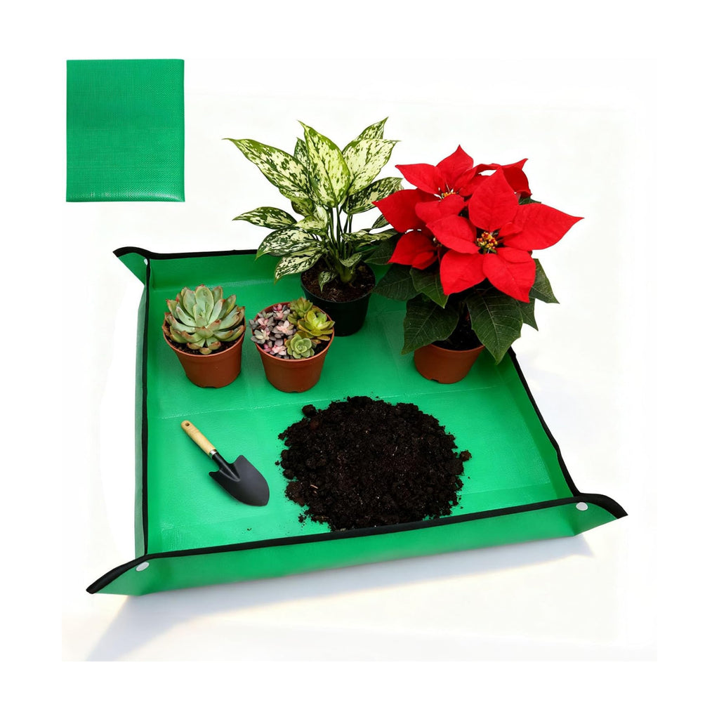 26" x 26" Repotting Mat for Indoor Plants - Waterproof Plant Potting Tray, Portable Gardening Mat for Succulents Soil Mess Control