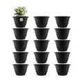RooTrimmer 15 Pack 11 Inch Plant Pots with Drainage Holes,Black Plastic Flower Pots with Hanging Holes,Durable Planters