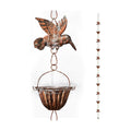 8.8ft Copper Rain Chains - Hummingbird Rain Chains for Gutters | Adjustable Decorative Steel Hanging Rain Hutter with 6