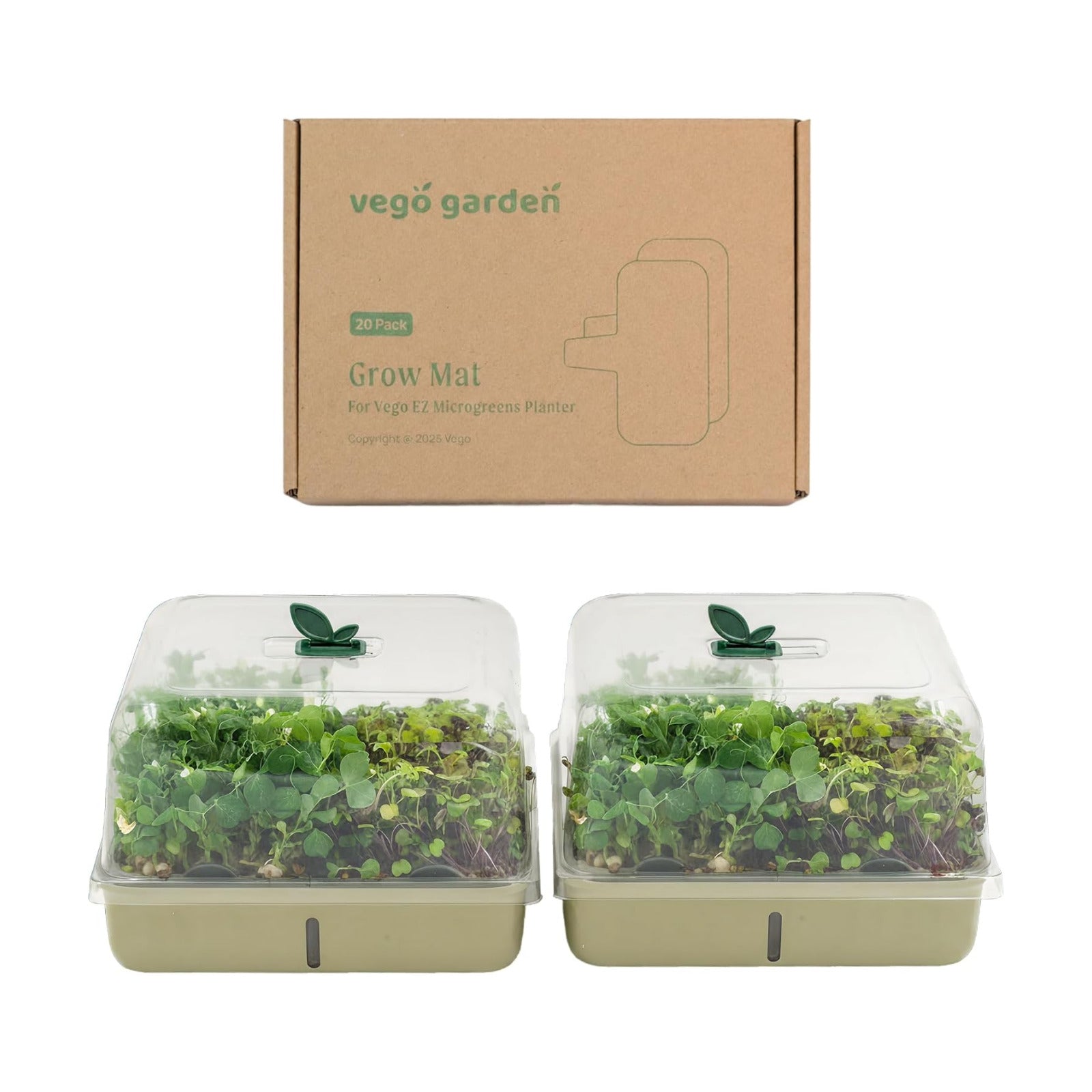Self-Watering Microgreens Growing Kit with 20 Capillary Grow Mats and Humidity Domes, 4 Trays for Growing Multiple
