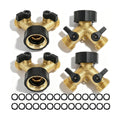 4 Pack Garden Hose Splitter 2 Way, 3/4" Thread, with 28 Rubber Washers | Heavy Duty Brass Hose Y Splitter, Leak Proof