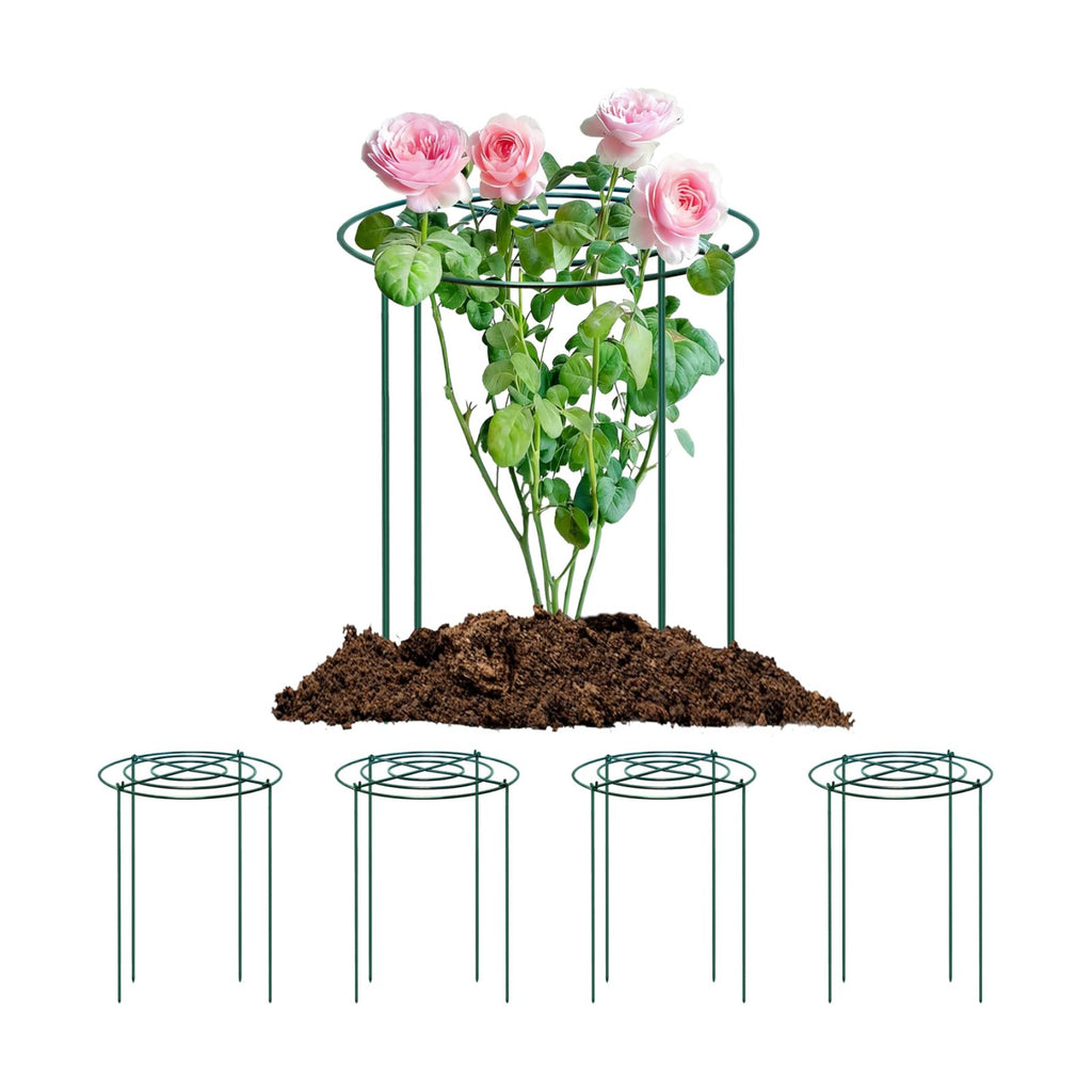 4pack Peony Cages and Supports, 18 x 24 Inch Four Legs Peony Cage, Heavy-Duty Peonies Support Cages, Peony Ring for