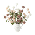Floroom 9pcs Taupe Beige Mix Faux Silk Mums Artificial Flowers, Bulk Fake Small Mini Chrysanthemums with Stems for DIY Wedding Centerpieces Floral Arrangements Vase Fillers Home Decorations