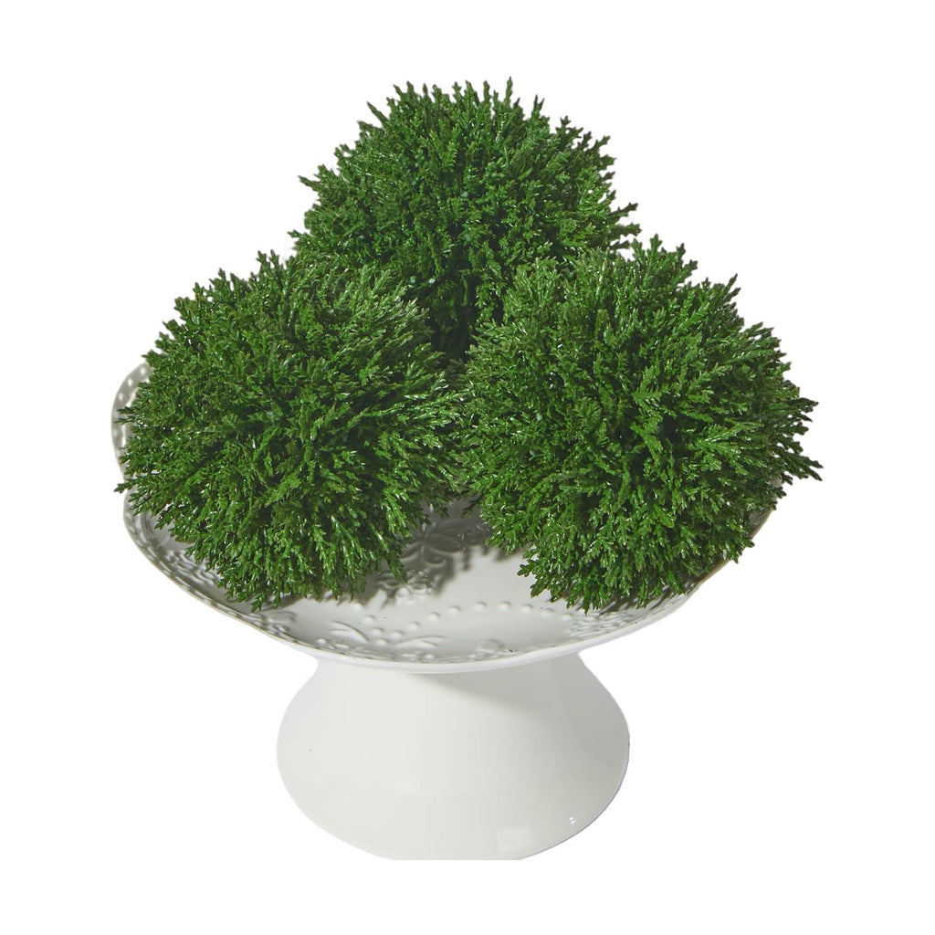 Heleze 4 Inch Decorative Balls, Real Touch Cedar Topiary Ball Faux Greenery Boxwood Balls for Centerpiece Bowls Farmhouse Home Decor 3 Pcs