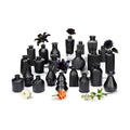 Black Glass Bud Vase Set of 22 Pcs,Small Bud Vases in Bulk,Glass Crystal Flower Vases Table Centerpieces for Party Event Wedding Decor Baby Shower Decorations (Classic Black, 22 Pcs)