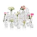 Clear Glass Bud Vase Set of 24 Pcs,Small Bud Vases in Bulk,Glass Crystal Flower Vases Table Centerpieces for Party Event Wedding Decor Baby Shower Decorations (Clear, 24 Pcs)