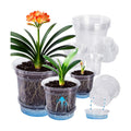 MIXC 18 Pack 6.5/5/4 Inch Self Watering Pots for Indoor Plants-Clear | Plastic, With Drainage Holes & Deep Reservoirs