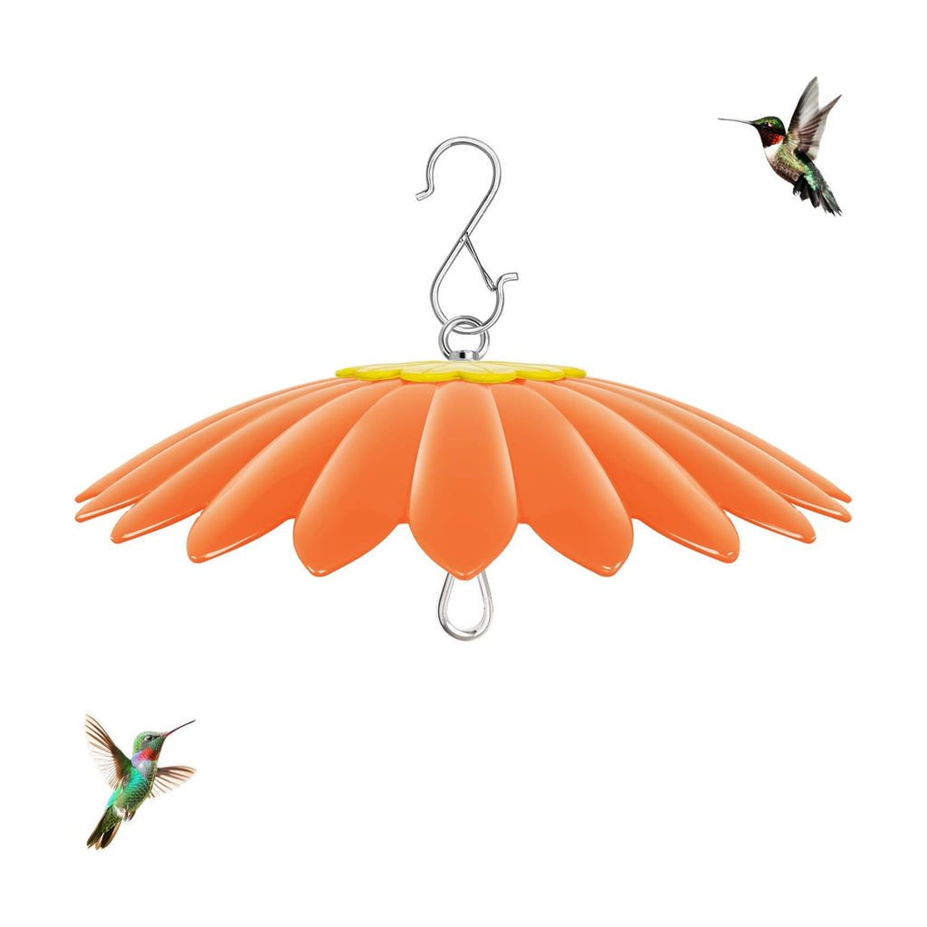 10.5 inch Hummingbird Feeder Shade Dome Cover,Rain Guard,Weather Guard for Bird Feeder, Umbrella Cover for Bird House for Outdoor,Squirrel Baffle,Flower Design(Orange)
