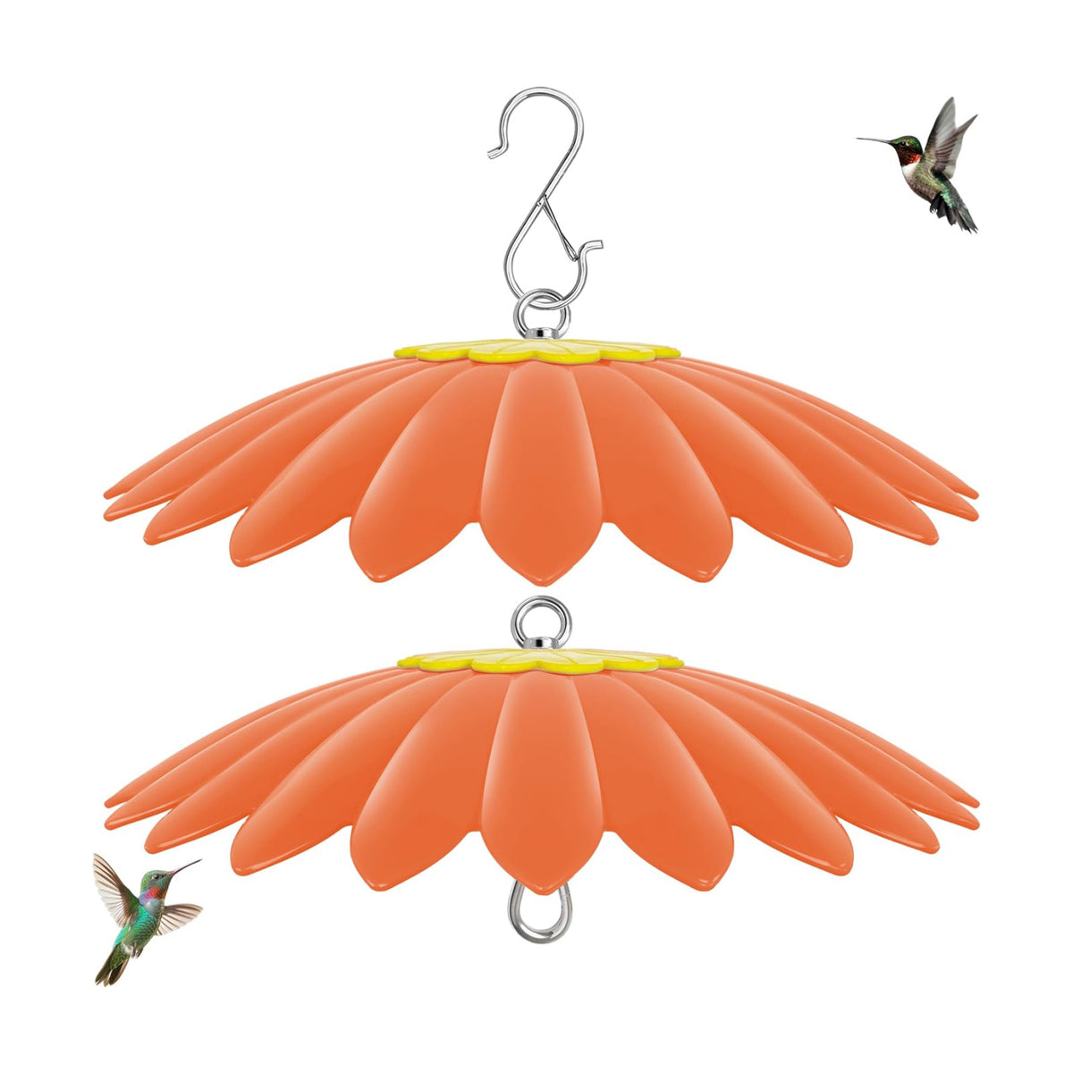 13.5 inch Bird Feeder Rain Guard,Hummingbird Feeder Shade Dome Cover,Umbrella Cover for Bird House for Outdoor,Squirrel Guard(Orange) 2 Pack