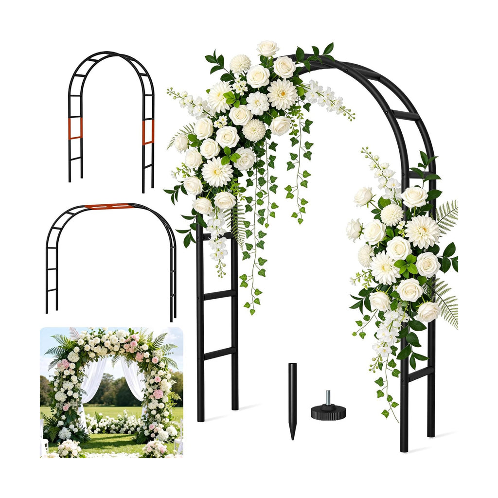 Thickened Rustproof Garden Arch Metal Trellis for Climbing Plants | Outdoor Wedding Arch Garden Arbor Frame Archway 4.9