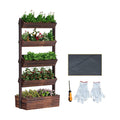 Vertical Wooden Raised Garden Bed Planters Wood Planter Kit Plant Stand Flower Rack Planter Box Gardening Plants Herbs