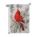 Louise Maelys Winter Cardinal Garden Flag Snowy Pine Tree 12x18 Inch Double Sided Welcome Holiday Christmas Xmas Seasonal Small Burlap Yard Sign Outside Outdoor House Decoration
