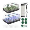 Pawfly Seed Starter Trays, 2 Pack 80 Cells Seed Starter Kit | Adjustable Grow Light Bars & 3.5" Humidity Domes, Seeding
