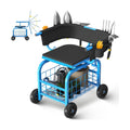 Suntee Garden Seat with Wheels, Rolling Gardening Stool with 360° Swivel Seat & Backrest,Tool Storage Basket & Back