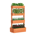 Wooden Raised Garden Bed Vertical Planter Box, Freestanding Plant Stand for Indoor Outdoor Plants, Herbs, Flowers