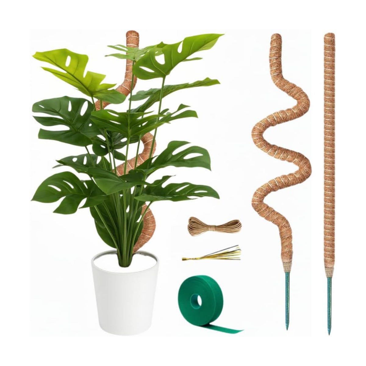 2 Pack 50" Bendable Moss Pole Monstera Plant Support for Climbing Plants