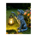 YODY Garden Statues Outdoor Garden Decor: Dog Statue with Solar Lantern for Yard Art Lawn Ornaments Porch Patio Balcony